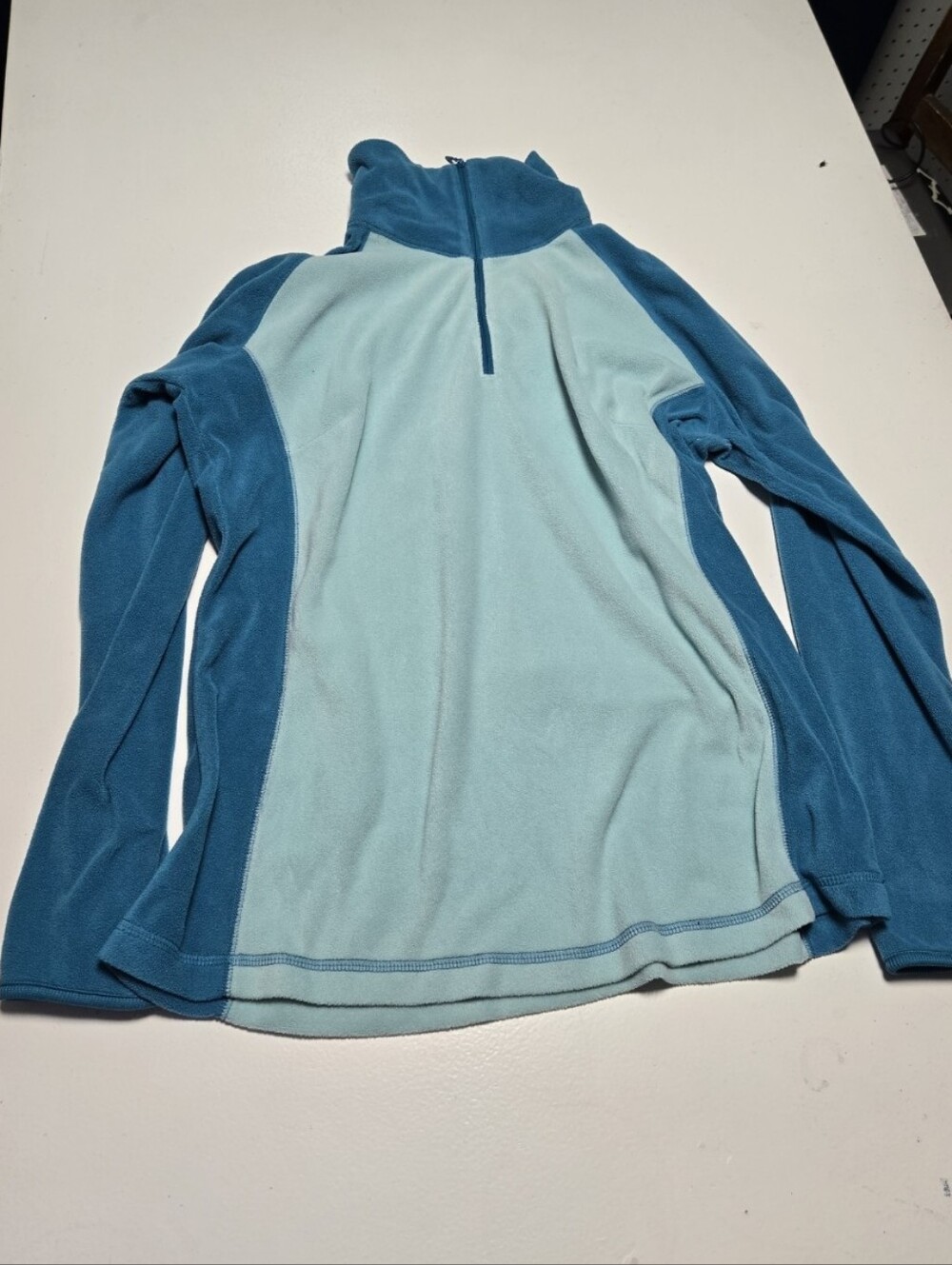 Women's Columbia 2 Toned Blue ¼ Zip Up Pullover Preppy Cosy Aesthetic Size XL - Picture 1 of 6